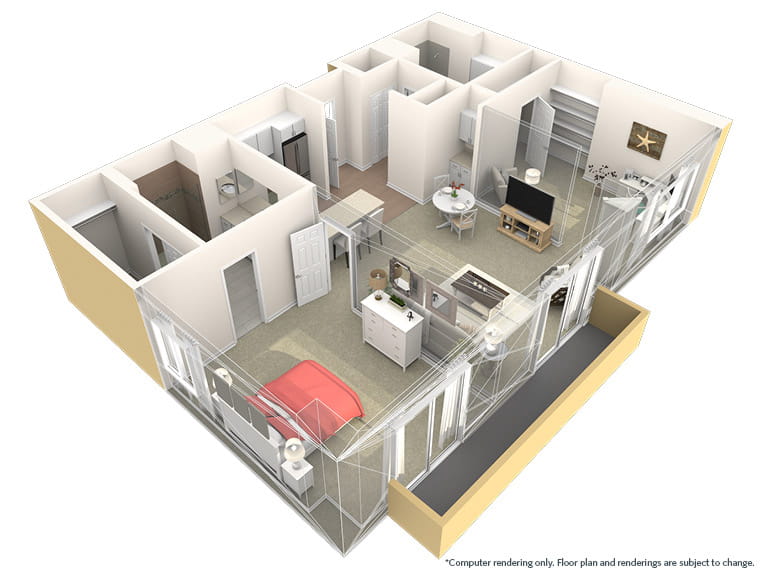 Bonita - 1112 square feet - 1 Bed, 2 Bath + Den