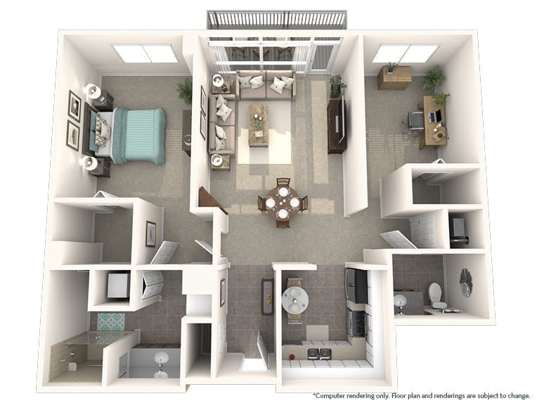 Blanca - 1217 square feet - 1 Bed, 1.5 Bath + Den