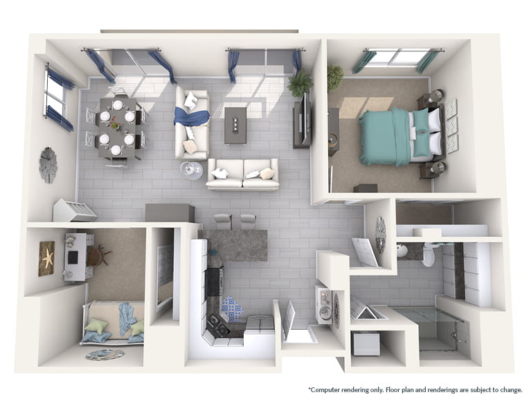 Solana - 1112 square feet - 1 Bed, 1 Bath + Den