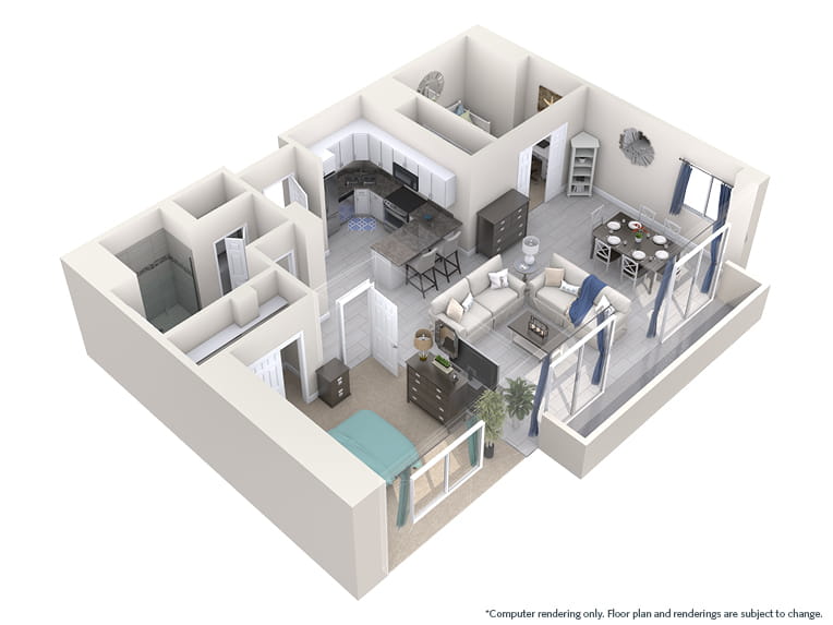 Solana - 1112 square feet - 1 Bed, 1 Bath + Den