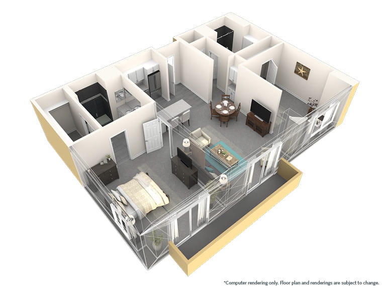 Solara - 1112 square feet - 1 Bed, 2 Bath + Den