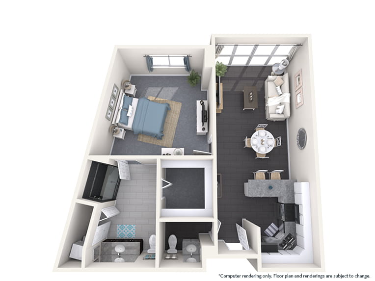 Diego - 850 square feet - 1 Bed, 1.5 Bath