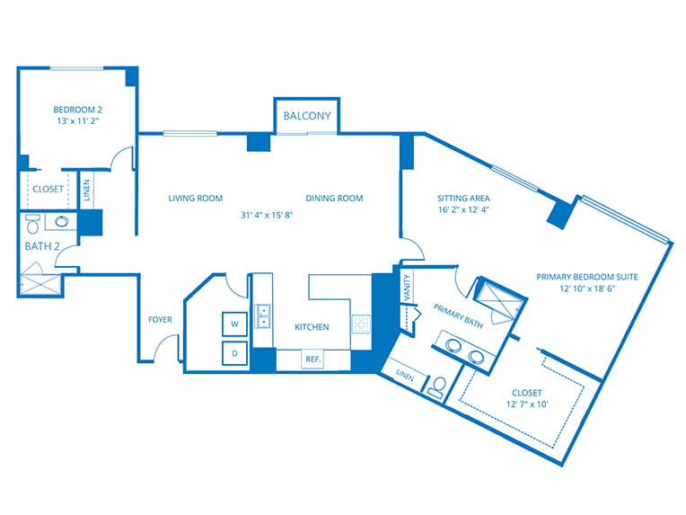 Amalfi - 1982 square feet - PH 2 Bed, 2 Bath
