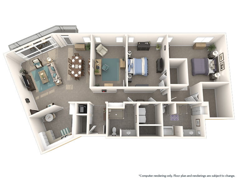 Sierra - 1958 square feet - PH 2 Bed, 2 Bath + Den