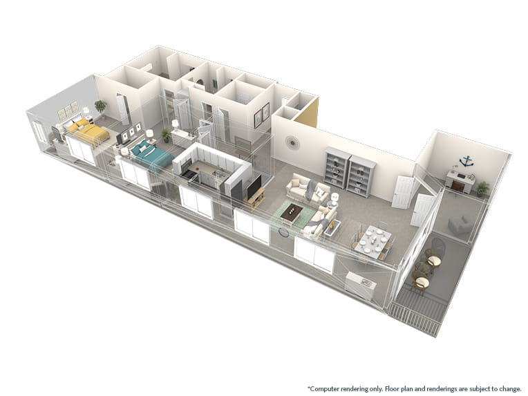 Costa - 2025 square feet - PH 2 Bed, 2 Bath + Den