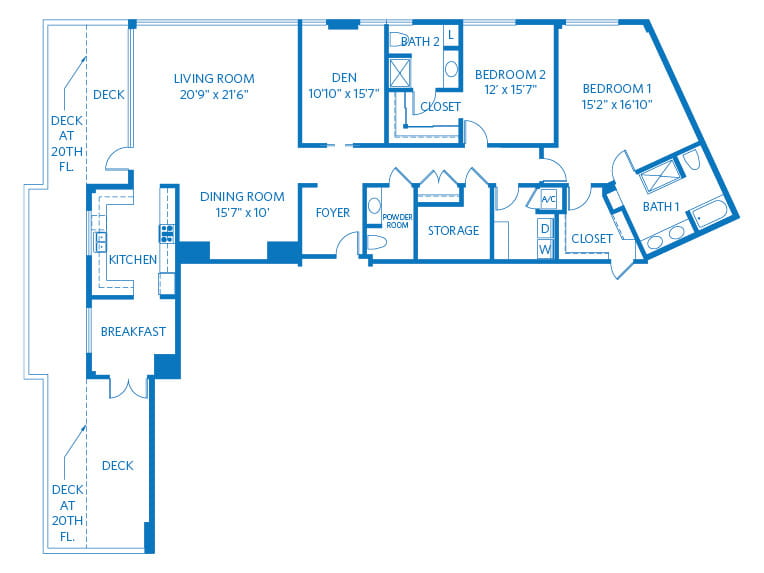Cielo Azul - 2590 square feet - PH 2 Bed, 2.5 Bath + Den