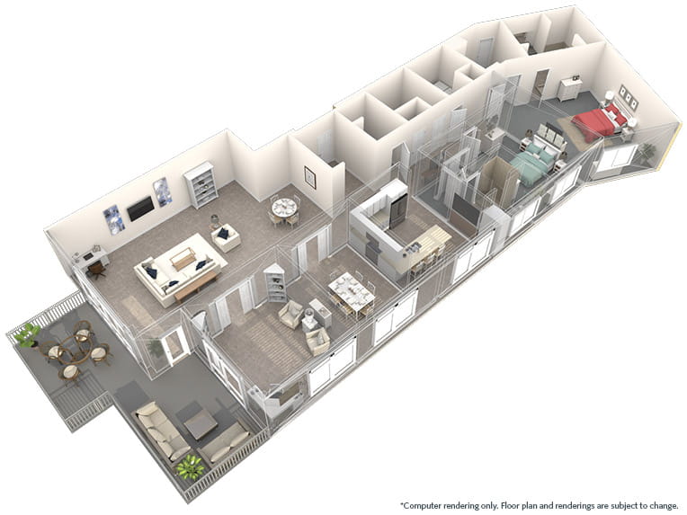 Del Mar - 2919 square feet - PH 2 Bed, 2.5 Bath + Den