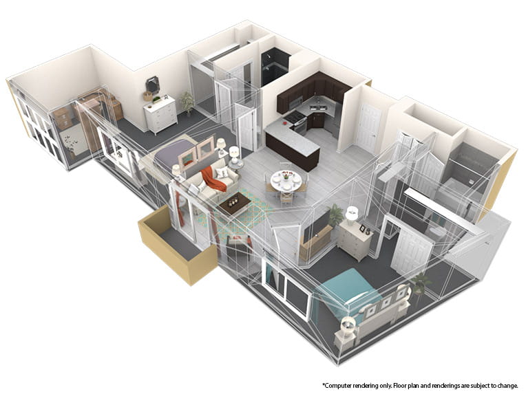 Arroyo - 1177 square feet - 2 Bed, 2 Bath + Den. 