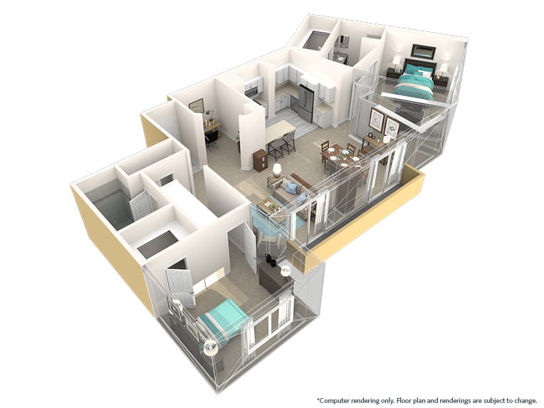 Lucido - 1660 square feet - 2 Bed, 2 Bath + Den