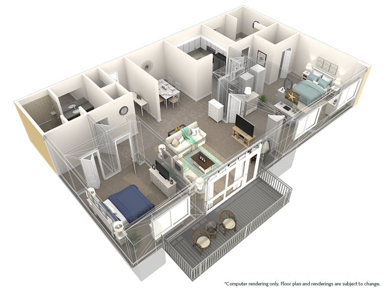 Jardines - 1720 square feet - 2 Bed, 2 Bath + Den