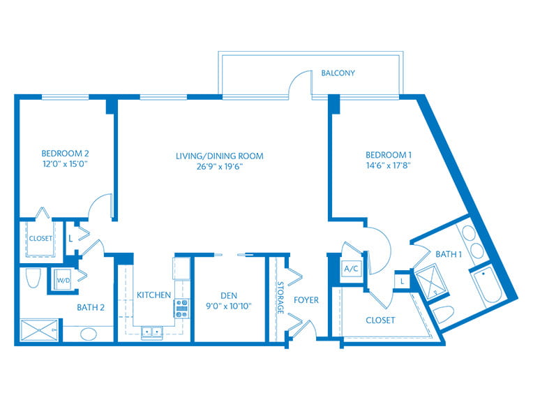 Cortez - 1826 square feet - 2 Bed, 2 Bath + Den.