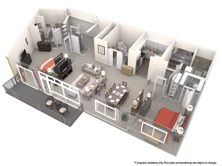 Cortez - 1826 square feet - 2 Bed, 2 Bath + Den.