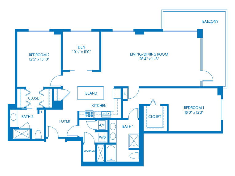 Palmas - 1842 square feet - 2 Bed, 2 Bath + Den
