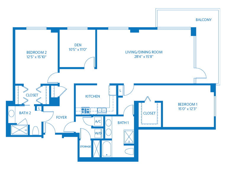 Palmas - 1842 square feet - 2 Bed, 2 Bath + Den
