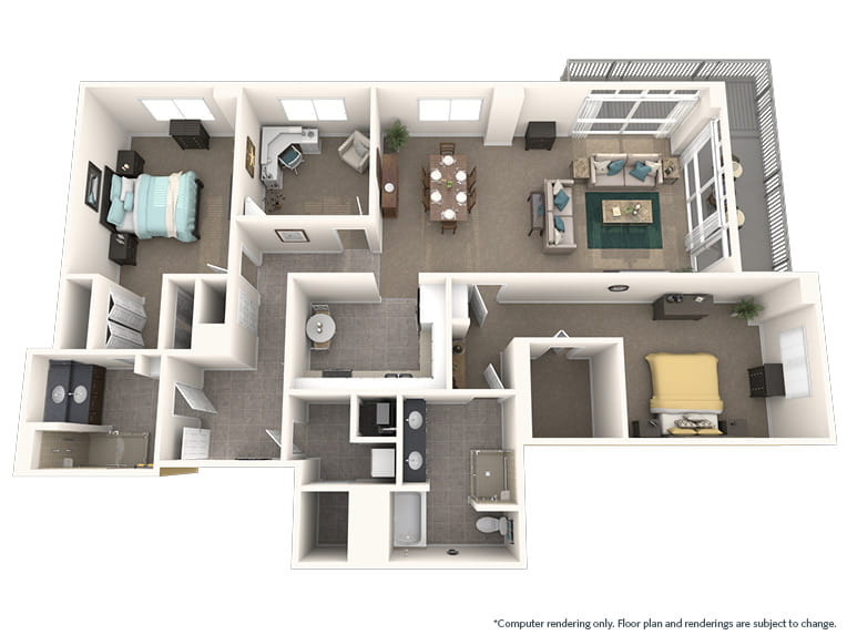 Palmas - 1842 square feet - 2 Bed, 2 Bath + Den