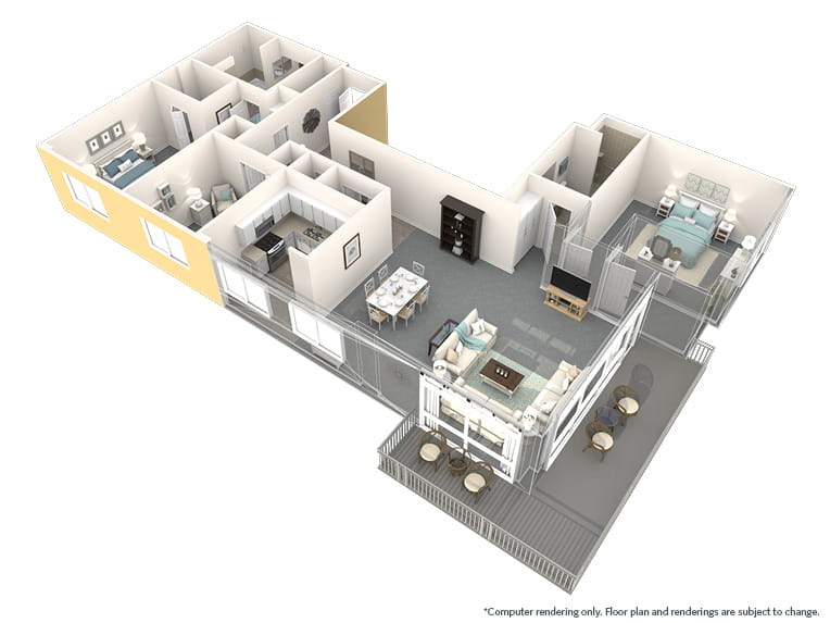 Tropical - 2034 square feet - 2 Bed, 2 Bath + Den