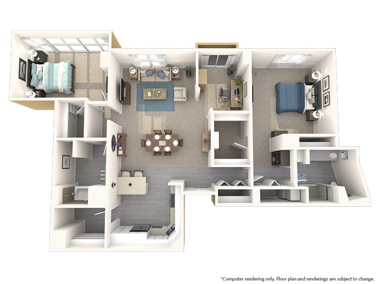 Regalo - 1768 square feet - 2 Bed, 2 Bath + Den