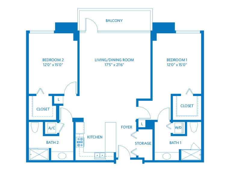 Piazza - 1402 square feet - 2 Bed, 2 Bath