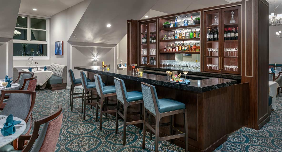 Vi at La Jolla Village 21 bar area. 