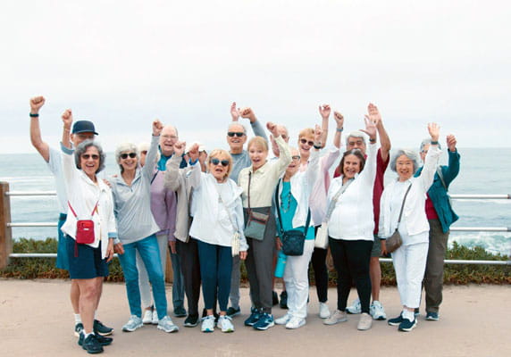 A group of residents explore the California coast.