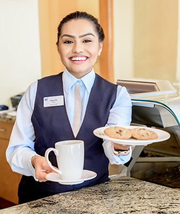 A cafe employee.