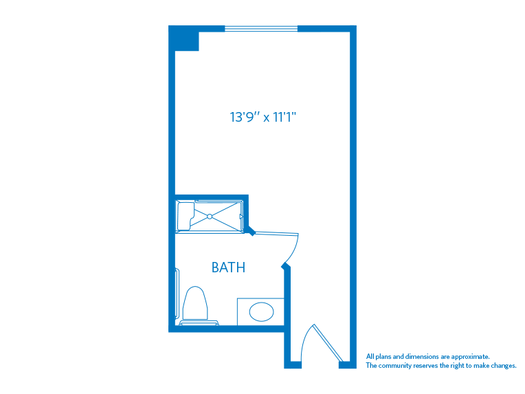 Vi at La Jolla Village Skilled Nursing Unit 213/313 floor plan. 