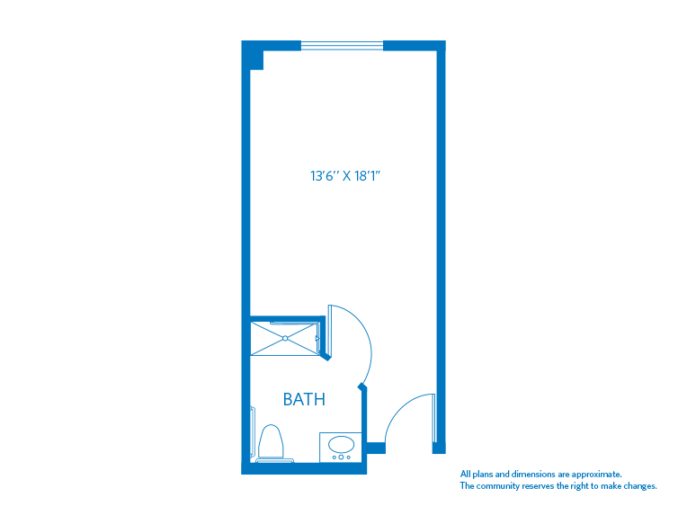 Vi at La Jolla Village Skilled Nursing Peony floor plan. 