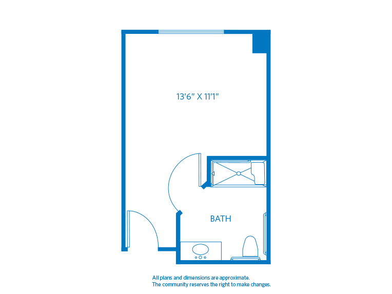 Vi at La Jolla Village Skilled Nursing Rose floor plan.