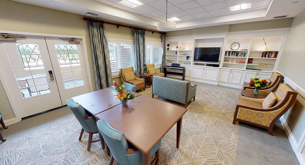 Memory Support Living Room - Vi at La Jolla Village Care Center. 