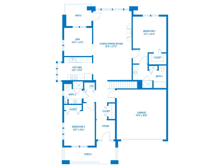 Sunlight - 1664 square feet - 2 Bed, 2 Bath + Den