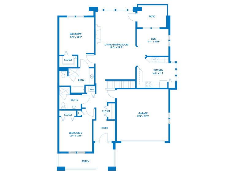 Glenwood - 1666 square feet - 2 Bed, 2 Bath + Den