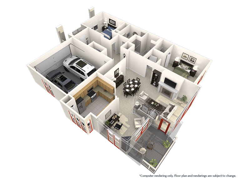 Glenwood - 1666 square feet - 2 Bed, 2 Bath + Den