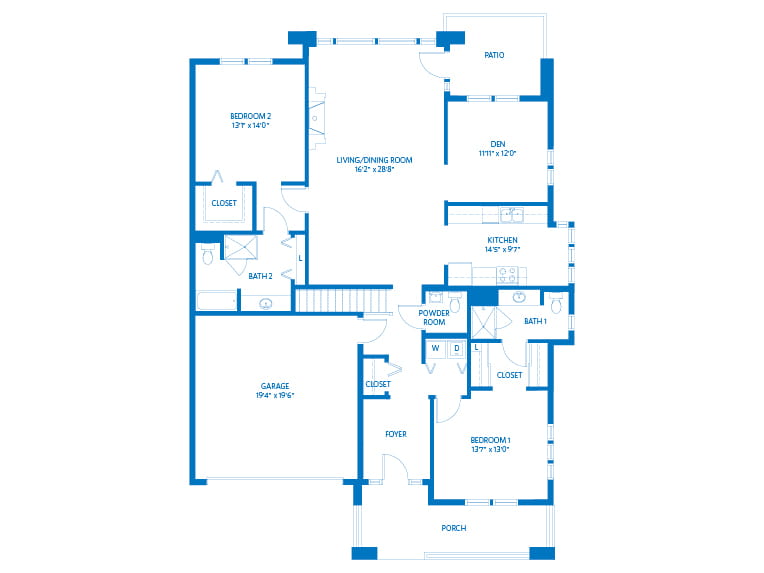 Dillon - 1856 square feet - 2 Bed, 2.5 Bath + Den