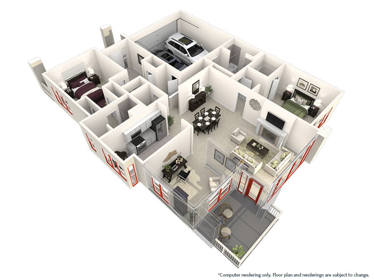 Dillon - 1856 square feet - 2 Bed, 2.5 Bath + Den