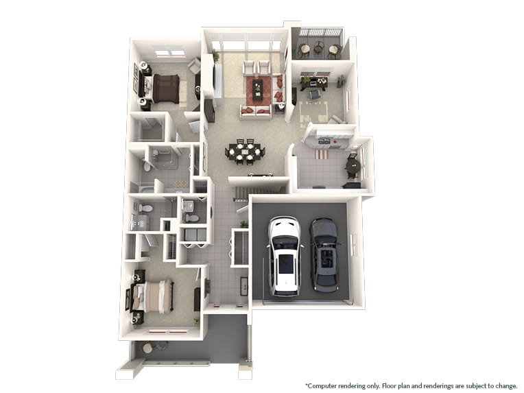 Aspen - 1893 square feet - 2 Bed, 2.5 Bath + Den