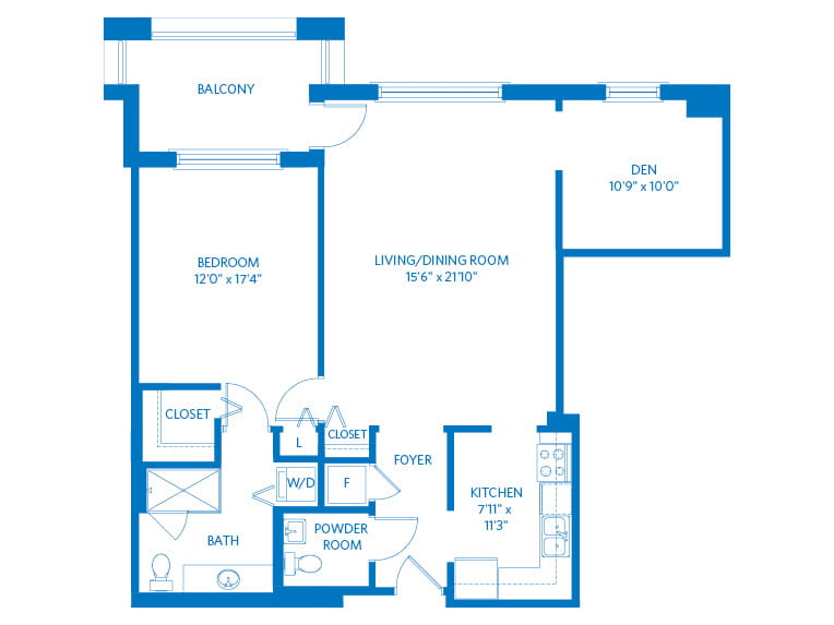 Winter Park - 1075 square feet - 1 Bed, 1.5 Bath + Den