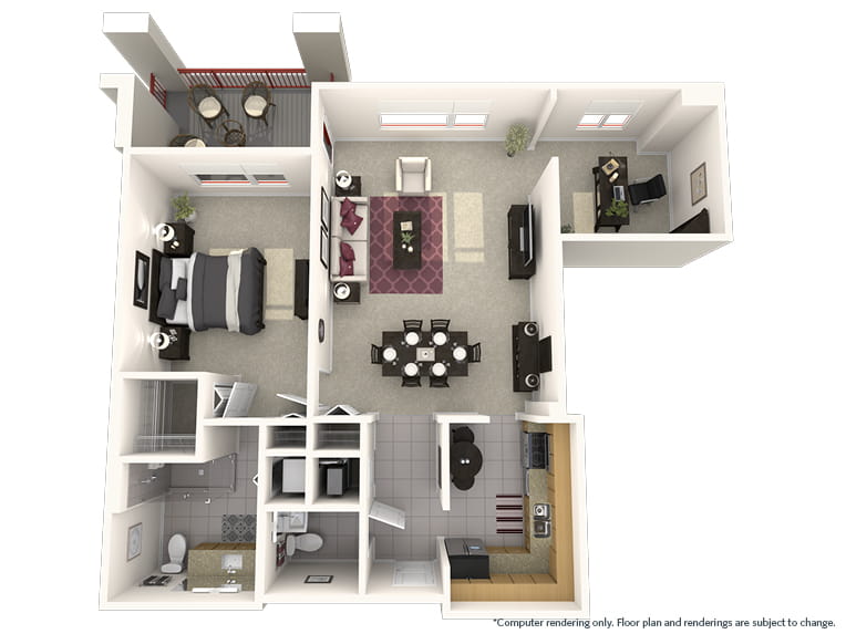 Winter Park - 1075 square feet - 1 Bed, 1.5 Bath + Den