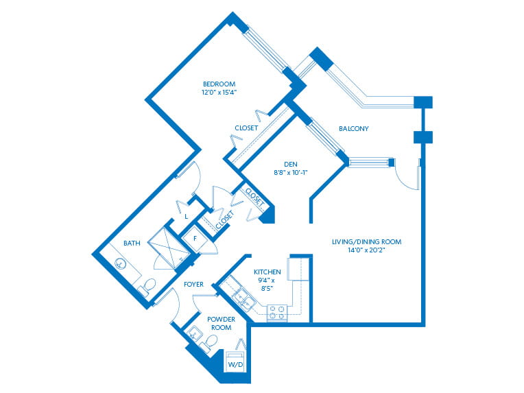 Eldora - 1095 square feet - 1 Bed, 1.5 Bath + Den