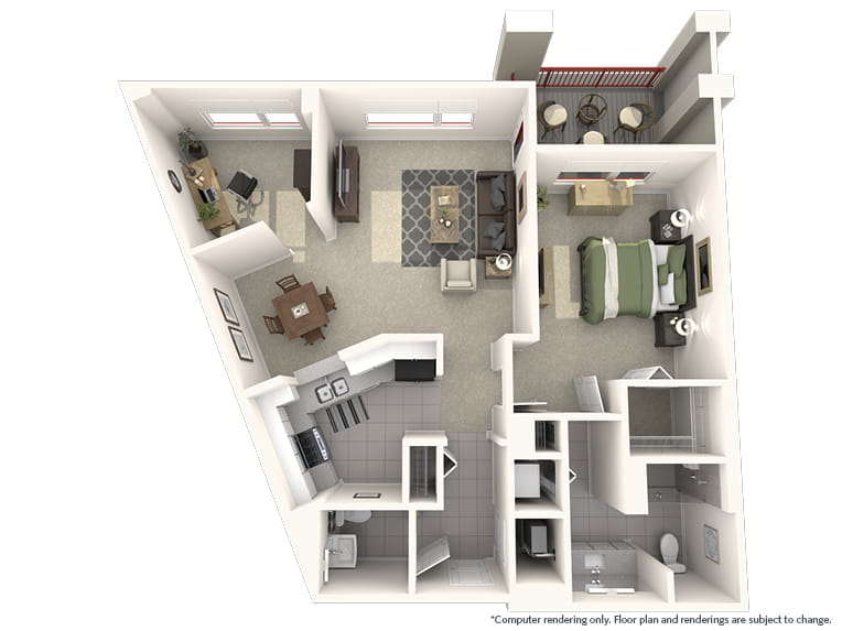 Wolf Creek - 1104 square feet - 1 Bed, 1.5 Bath + Den