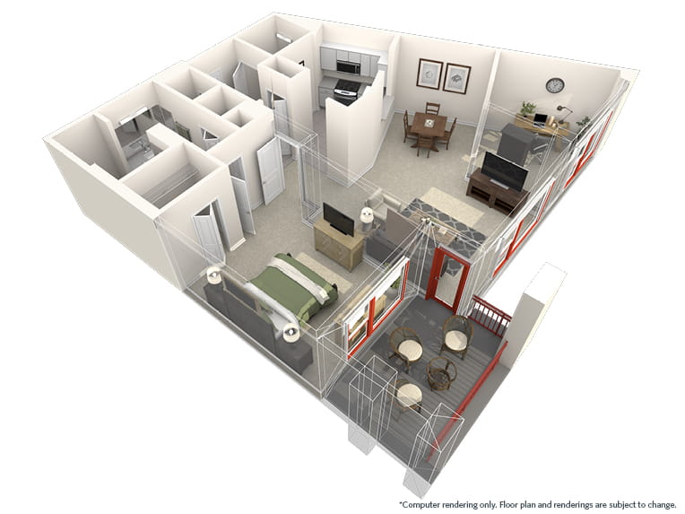 Wolf Creek - 1104 square feet - 1 Bed, 1.5 Bath + Den