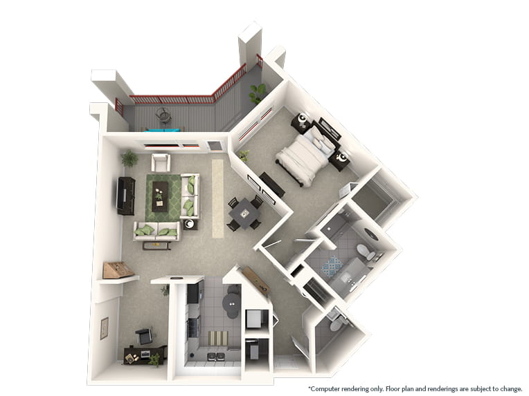 Durango - 1146 square feet - 1 Bed, 1.5 Bath + Den