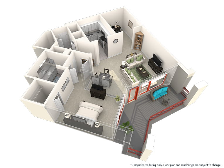 Durango - 1146 square feet - 1 Bed, 1.5 Bath + Den