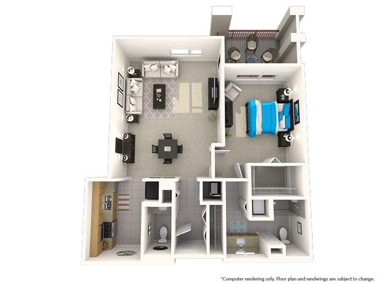 Monarch - 1019 square feet - 1 Bed, 1.5 Bath
