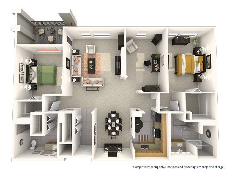 Beaver Creek - 1753 square feet - 2 Bed, 2 Bath + Den