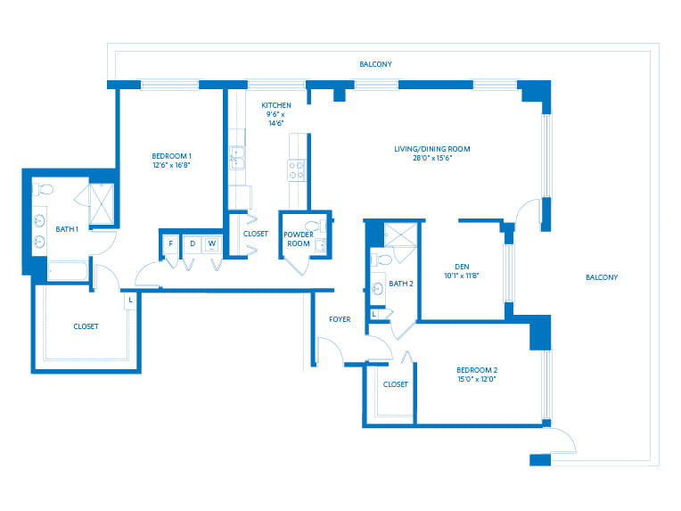 Grays Peak - 1959 square feet - 2 Bed, 2.5 Bath + Den
