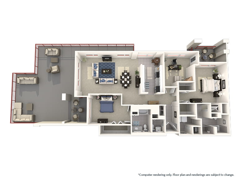 Mt. Evans - 2061 square feet - 2 Bed, 2.5 Bath + Den