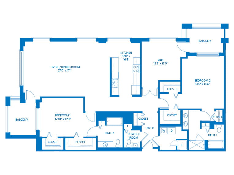 Longs Peak - 2083 square feet - 2 Bed, 2.5 Bath + Den