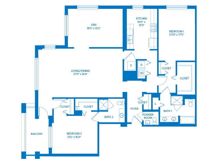 Pikes Peak - 2086 square feet - 2 Bed, 2.5 Bath + Den