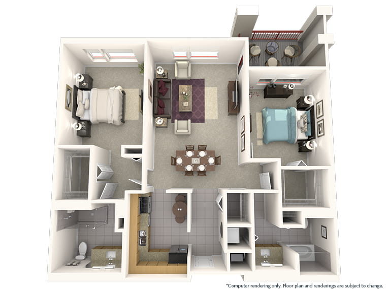 Keystone - 1310 square feet - 2 Bed, 2 Bath
