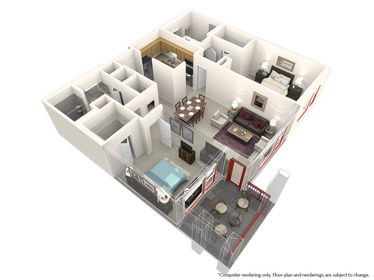 Keystone - 1310 square feet - 2 Bed, 2 Bath